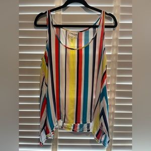 Olive + Oak Striped Sleeveless Top, Size L